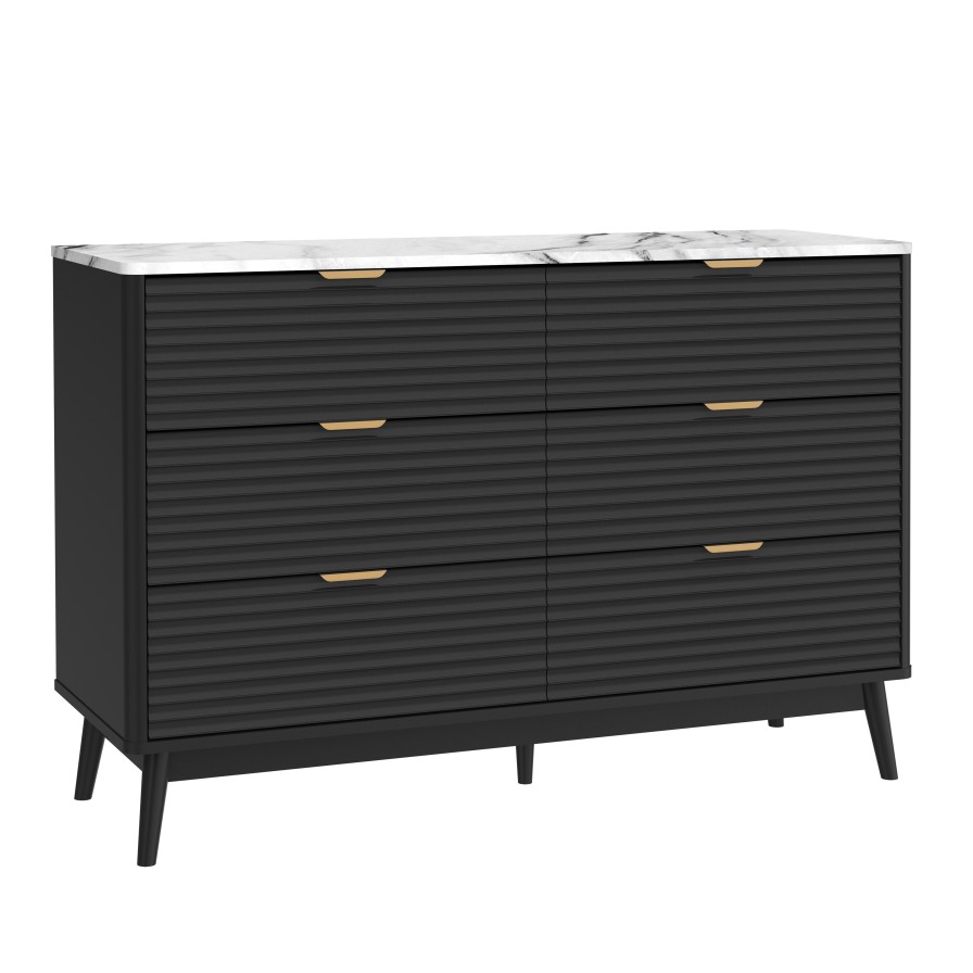 NoirTempo 6 Drawer Cabinet